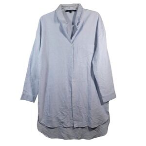 Walter Baker - Blue White Striped Button Up Dress Shirt - Womens Large